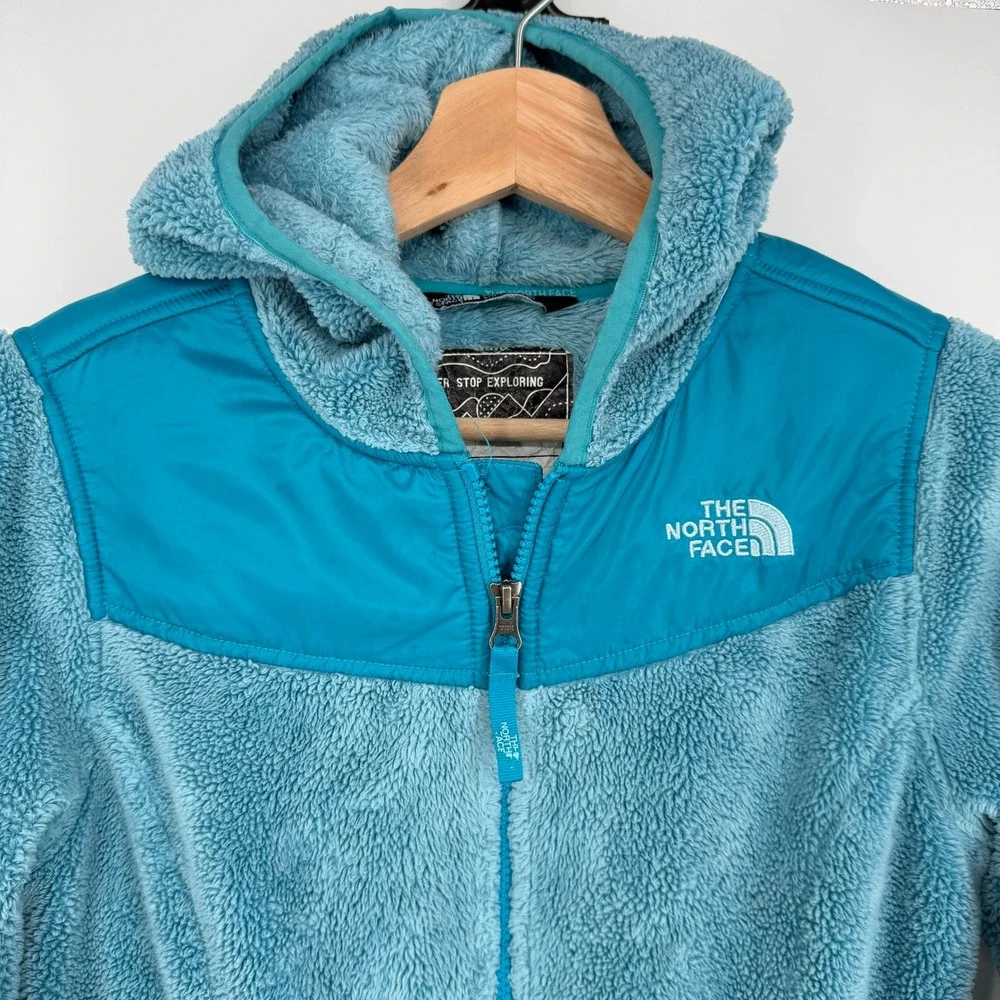 The North Face‎ Girl's Blue Oso Hooded Fleece Zip Up Jacket L 14/16